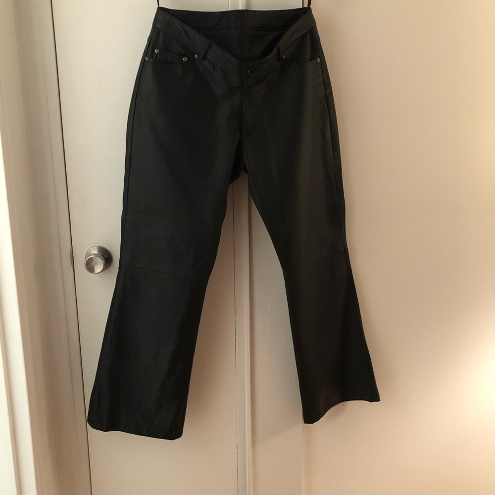 Black leather pants